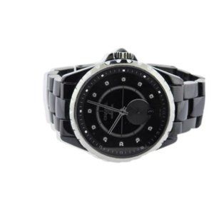 Chanel J12 Black Ceramic Diamond Watch H344 with Original Box and Paperwork